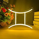 The Zodiac Horoscope Neon Sign, Gemini LED Neon Signs for Wall Decor, Astrology Zodiac Horoscope Neon Lights Beautiful Spiritual Gift, Birthday Gift, Home Kids Room Decor Gemini