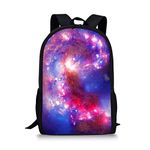 Showudesigns Elementary School Boys Backpack Space Galaxy Book Bag for Girls Kids Travel Schoolbag Lightweight Back Pack