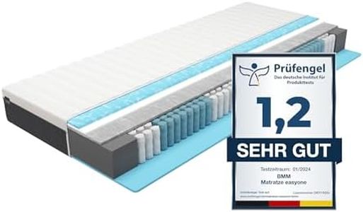 BMM Matratze 140x200 cm easyone H3 mittelfest/Boxspring 5-Schicht-Hybrid-System/Taschenfederkern trifft Schaumstoff/orthopädische 7 Zonen Matratze Höhe 22 cm/Matratzen Made in Germany