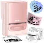 Nelko Label Maker Machine with Tape, PM220 Bluethooth Label Printer, 2 Inch Portable Thermal Printer for Small Business, Address, Logo, Clothing, Sticker Printer for Phones & PC, Pink