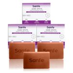 Sanfe Dark Spots Brightening Skin Lightening Soap Pack Of 3 | 2% Kojic Acid, Hydrating & Vitamin C | Anti Aging & Sun Protection | Skin whitening soap for women| Tan Removal Hyperpigmentation & Glow Moisturizing Bath Soap for Men & Women Glowing Skin