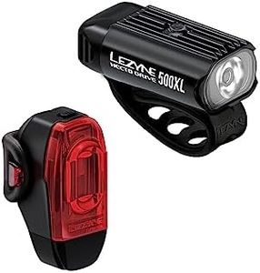 Lezyne Hecto Drive 500XL and KTV Drive Pro+ Bicycle Light Set, Front and Rear Pair, 500/150 Lumen, White/Red LED, Road, Mountain, Gravel Bike, USB/USB-C Rechargeable
