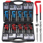 Kolvoii Helicoil Thread Repair Kit 320-Piece Metric SAE Heli Coil Thread Repair Kit with HSS Drill Bits Inserts Taps Break Off Tools, Universal Threaded Restorer Restoring Rethread
