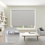 No Drill Cellular Shades Cordless Fast Fix Blinds for Windows No Tools 100% Blackout Blinds Aluminium Headrail Window Shades Easy Lift Easy Clean Easy Installation