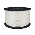 1/8 inch White Polyester Rope - 500 Foot Spool | Low Stretch - Industrial Grade - High UV and Abrasion Resistance