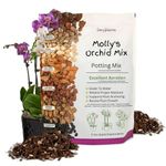 Molly's Orchid Potting Mix - Premium Gritty Soilless Potting Mix - Chunky & High Drainage vs Standard Orchid Bark for Indoor Plants - Contains Bark, Coco Chips, Akadama, Pumice, Lava Rock 5.5 Liters