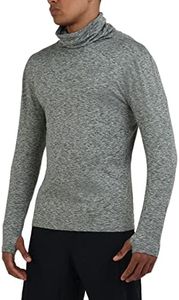 TCA Men’s Warm-Up Funnel Neck Thermal Running Top - Quiet Shade Gray, X-Large