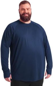 BRISIRA Mens Big and Tall Rash Guard Shirts UPF 50+ Long Sleeve Sun Shirt