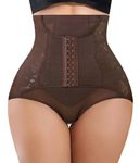 YERKOAD Tummy Control Panties for Women Shapewear Butt Lifter Short High Waist Trainer Corset Slimming Body Shaper Underwear, Chocolate-brown, M