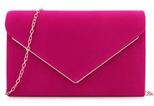 BBjinronjy Clutch Purse for Women Evening Bags Handbags for Wedding Party Cocktail Prom Faux Suede Crossbody Shoulder Bag, Rose