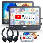GOnavidio 10.1" Dual Portable DVD Players for Car with HDMI Input, 5 Hours Battery, Dual Car DVD Players Support USB/TF Card, Play Same/Different Movies, Region Free (2 x Player) (black)