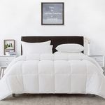Downmemory Cal King Comforter White Down Alternative Comforter with Corner Tabs,Fluffy Soft Noiseless Duvet Insert Machine Washable-98x108 Inches