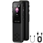 Sounce 32GB Digital Voice Recorder Device with AI Noise Reduction MP3 Player Built in Mic Up to 50 Hours Audio Recording for Meetings Lectures Interviews Classes with Earphones (Black)