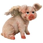 Design Toscano QL57201 Hog Heaven Flying Pigs Statue Collection: Sitting Full Color Realistic