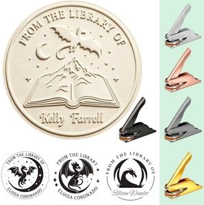 Custom Book Embosser, Book Stamp Personalized, Personal Library Embosser with Custom Text, from The Library of Stamp(Including Dragons and Other Patterns)