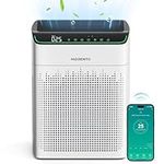 MORENTO Air Purifiers for Bedroom Large Room, 1690 ft² Coverage with Smart WiFi Air Quality Monitor, True HEPA Filters Remove Pet Hairs, Dust, Smoke with Double-sided Air Inlet, 23db, MR5866, White