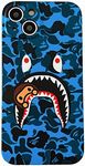 Hoolcase Blue Shark Face for iPhone 15 6.1 Inch Soft Case for Shark Teeth Fans Girls Kids Boys, Cartoon Cute Fun Funny Shockproof TPU Protective 6.1 Inch Case for iPhone 15 (LAN)