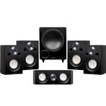 Fluance Reference Compact Surround Sound Home Theater 5.1 Channel Speaker System Including 2-Way Bookshelf, Center Channel, Rear Surround Speakers and DB10 Subwoofer - Black Ash (X851BC)