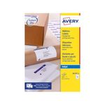 Avery Printable, Customisable Labels Mailing Labels, Inkjet Printers, 24 Labels per A4 Sheet, 600 Labels, Quickdry (J8159), White