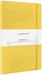 myPAPERCLIP Executive Series Notebook | Section Thread Bound with Hand Drawn Paper Back | Notebook For Gifting | Stationery Notebook | Medium, Plain, 192 Pages, 80 GSM, Yellow, Pack of 1