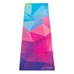 YOGA DESIGN LAB | The Combo Yoga MAT | 2-in-1 Mat+Towel | Eco Luxury | Ideal for Hot Yoga, Power, Bikram, Ashtanga, Sweat | Studio Quality | Includes Carrying Strap! (Geo, 5.5mm)