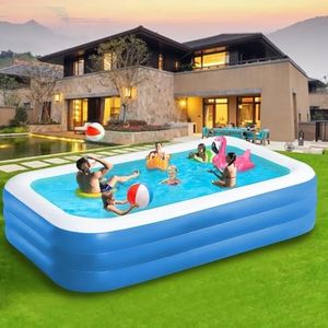 PFATURKHN Inflatable Swimming Pool, 260cm Giant Inflatable Deep Pool,Paddling Swim for Family Backyard,Triple Safety Chambers, Soft Floor, BPA-Free