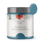 Country Chic Paint - Chalk Style All-in-One Paint for Furniture, Home Decor, Cabinets, Crafts, Eco-Friendly, Matte Paint - Tide Pool [Blue] Half Pint 8oz/237ml