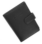 VISCONTI Bond Collection ODDJOB Leather Passport Holder with Tab Closure RFID Blocking BD15 Black/Cobalt/Green