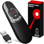 2 in 1 USB Type C Presentation Clicker with Red Light Pointer, Wireless Presenter for PowerPoint Presentation PPT Clicker, 2.4GHz Presenter Remote Slide Advancer for MacBook/Computer/Laptop