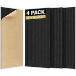 TONOR 4 Pack Large Acoustic Panels,47.2'' x 23.6'' x 0.35'' Acoustical Wall Panel, Self-Adhesive Sound Proof Panels, Decorative Soundproof Wall Panels for Echo Absorption for Home Studio Office, Black