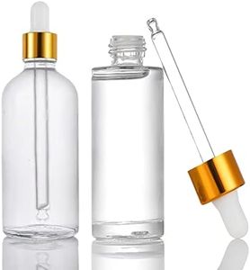 AcbbMNS 10 Pack 30ml Essential Oil Dropper Bottles with Gold Cap, Clear Glass Tincture Bottles Leak Proof Travel Empty Bottles Sample Vials Essence Liquid Perfume Cosmetic Containers