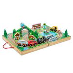 Melissa & Doug Take-Along Railroad (Portable Tabletop Set, 3 Train Cars, 17 Pieces)