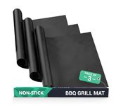 Extra Large BBQ Grill Mat by Lukata (3 Pack) - Reusable Non Stick Teflon Heat Resistant BBQ Mats for Gas and Charcoal Grills - Essential BBQ Accessories