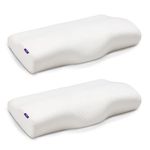 Frido Ultimate Contour Cervical Neck Pillow for Pain Relief Sleep, Improves Posture & Spinal Alignment, Neck Cushion with Ultra Responsive Memory Foam & Skin Friendly Cover, White, Pack of 2