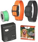 Wireless Electric Dog Fence System by PetControlHQ, Safe Electric Pet Containment System Including Adjustable Waterproof Rechargeable Dog Shock Collar with Receiver & Hidden Wire Fence (2 Collars)