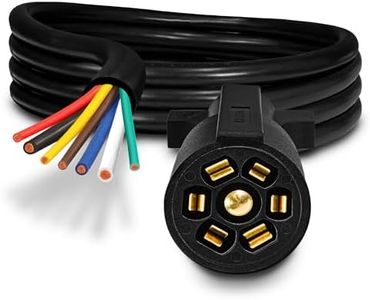 ONLINE LED STORE True Mods 8ft 7-Way Trailer Plug Cord Wiring Harness [7-Pin Trailer Wire Cable] [Brake & Light Control] [10-14AWG] 7 Prong Trailer Light Cord Wiring Connector for RV