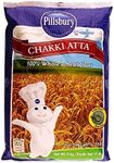 Pillsbury Chakki Atta | 100% Whole Wheat | Full of Fibre | Make Rotis & Chappatis | Traditional Indian Flour | Nutritious | Vegetarian | 5KG Bag