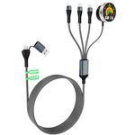 Multi Charging Cable for Samsung Watch 4/6/5/5 Pro, 100W Galaxy Watch Charger for Samsung Watch Classic 6/4 (Type C+Lightning+Samsung+Micro USB), 3M/10FT Charging Cord for Samsung Watch and Phone