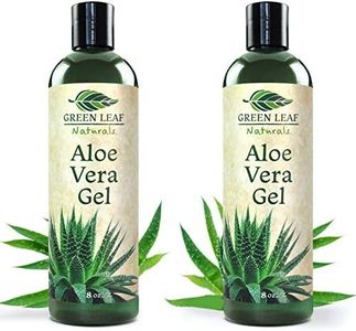 Organic Aloe Vera Gel for Natural Skin Care | 100% Pure Aloe Vera, Farm Harvested Freshly Cut Aloe Plant | Thin Aloe Gel Formula for Skin, Face, Hair, Daily Moisturizer, Aftershave Lotion, Sunburn Relief, Burn Care - 2-Pack (two 8 oz bottles) By Green Leaf Naturals