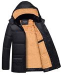 Fashciaga Men's Hooded Faux Fur Lined Quilted Winter Coats Jacket (X-Large, Black)