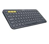 Logitech K380 Multi-Device Bluetooth Keyboard - with FLOW Cross-Computer Control and Easy-Switch up to 3 Devices - Dark Grey (Renewed)