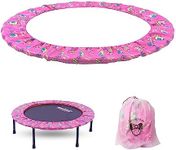 LESKEP Trampoline Spring Cover 36in with PU Leather & Compressed Suede, Replacement Mini Trampoline Cover for Springs, Waterproof Trampoline Safety Cloth - 36in Pink