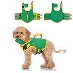 Jodsen Dog Life Jackets, Preserver for Medium Dogs Vest Swimming Ripstop Float Safety Adjustable Jacket Pet Lifesaver with Rescue Handle Aid Lifejacket(M, 5-10kg), Green