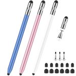 Stylus Pens for Touch Screens,Styluslink 3in1 Stylus Universal Stylus Pencil for iPad iPhone Apple, Stylus Pen for Android Phone Samsung Tablets Chromebook Laptop All Touch Screen (Blue/Pink/White)