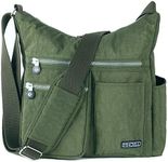 Crossbody Bag with Anti Theft RFID Pocket - Women Lightweight Water-Resistant Purse Green Size: 11.5" x 4.8" x 12"