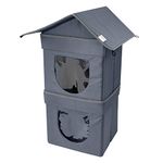 Kitty City Outdoor Stackable Cat House, Cat Cube, Water Resistant Condo, Outdoor Heated Cat House