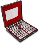 Swan Harmonica 10 Hole Blues Harmonica Set 7/12 Tone Set Suit Gift Box Mouth Organ Harmonica for Beginners Adluts (12 tone set)