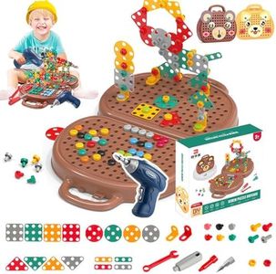 Magic Montessori Play Toolbox, Magic Montessori Play Toolbox Bear, Montessori Toolbox with Drill, Montessori Play Toolbox with Drill, 2024 New Creativity Tool Box with Drill for Kids