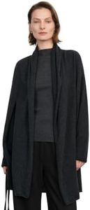 Pure Cashmere Open-Front Coatigan Minimalist Shawl Collar Cardigan Coat