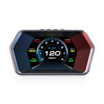 AMHVMU P17 HUD car heads up display,digital speedometer car mph,OBD2 plus GPS Dual System,Heads up Display Car,Water Temperature Gauge,Tachometer,Suitable for all Vehicle Models